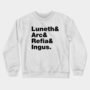 Final Fantasy 3 Characters (Black Text) Crewneck Sweatshirt